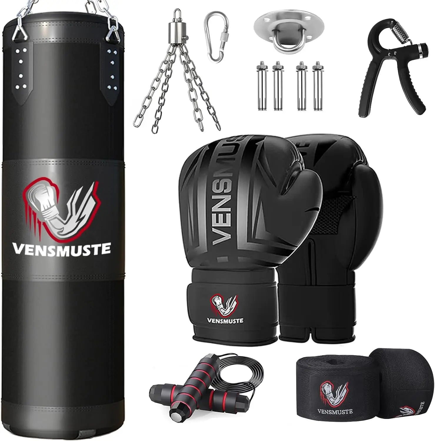 Oxford Heavy Boxing Bag Set, Punching Bag with 12OZ Boxing Gloves, Chains, Hand Wraps, Etc. Suitable for beginers and professionals